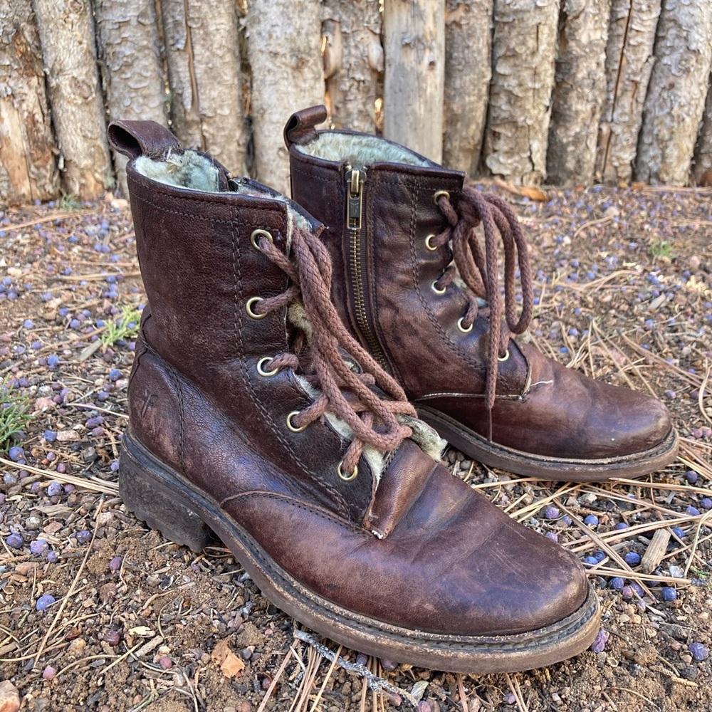 Frye shearling boots, leather 6